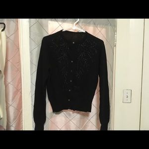 Vintage black cardigan with beaded design